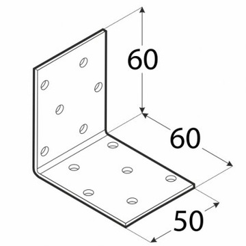 УГОЛ МОНТАЖНЫЙ 60х60х50х2,0мм оцинкованный 20шт.