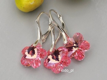 KOMPLET KWIATKI LIGHT ROSE AB SWAROVSKI CRYSTALS