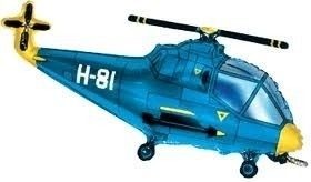 Helikopter 24'' balon foliowy hel NIEBIESKI party