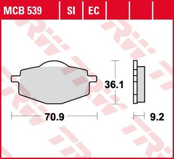 ТОРМОЗНЫЕ КОЛОДКИ TRW YAMAHA DT 125 1986-2007 ПЕРЕДНИЕ