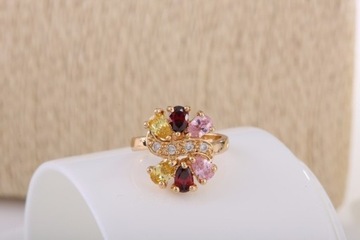 Кольцо Swarovski Multicolor из 18-каратного золота с бантом