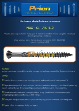 Шурупы для террас из нержавеющей стали 5x60-1000