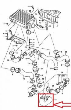 ШЛАНГ ТУРБОИНТЕРКУЛЕРА VW T4 2.5 TDI КАЧЕСТВО