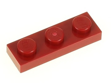 LEGO Płytka zwykła 1x3 3623 czerwona ciemna 2 szt.