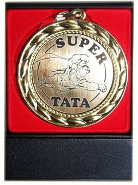 złoty MEDAL SUPER TATA prezent URODZINY imieniny