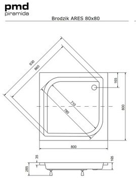 Polski BRODZIK 80x80 stelaż 80x80 Ares