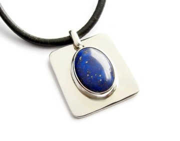 ZE SREBRA PIĘKNY LAPIS LAZULI LAZURYT ETUI WAWA