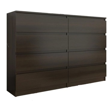 Nowoczesna KOMODA 140CM SZAFKA 8 SZUFLAD Wenge PL