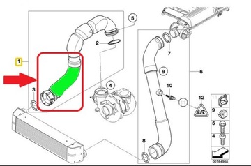 RURA INTERCOOLERA BMW E60 E61 520 530 11617808414