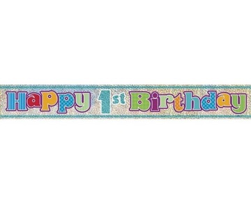 BANER GIRLANDA 1 URODZINY ROCZEK-365CM-0852