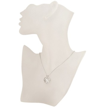 СЕРЕБРЯНЫЙ РОДИИЙ. колье, кулон СЕРДЦЕ + ЦЕПЬ