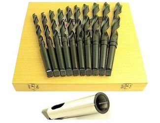 Сверла графитовые HSS 10шт, конус МК2 + втулка МК4
