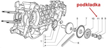 PODKŁADKA WARIATORA 17x34,7x0,5 PIAGGIO X9 X8 XEVO