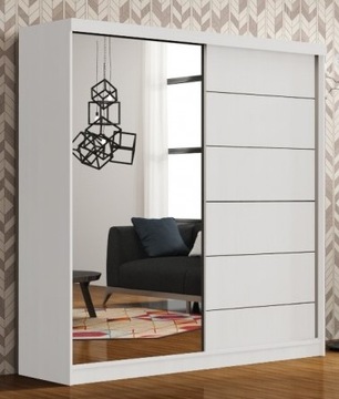 SZAFA PRZESUWNA CZTERY KOLORY Z LUSTEM SZER. 150CM