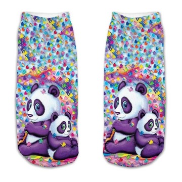 SKARPETKI STOPKI FULLPRINT 3D MIŚ PANDA KOLOROWY