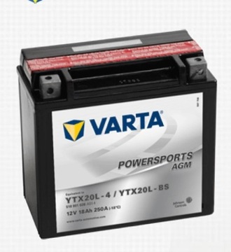 AKUMULATOR VARTA YTX20L-BS 18Ah 250A ETX20L CBTX20