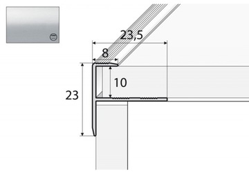 Profil schodowy do glazury A85 - 200cm SREBRO