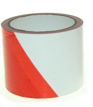 Красно-белая сигнальная лента, ширина 100М, польский производитель