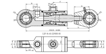 ГИДРАВЛИЧЕСКИЙ ЦИЛИНДР CJ2F 40x22, ХОД 1000 мм