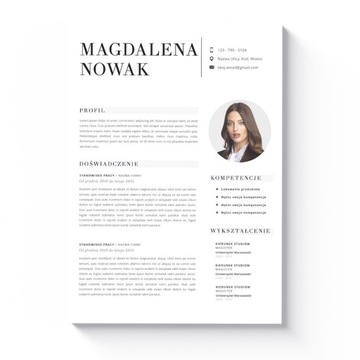 KLASYCZNY SZABLON CV + LIST MOTYWACYJNY MS WORD