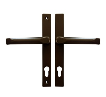 KLAMKO-KLAMKA do drzwi długi szyld 72mm BRĄZOWY
