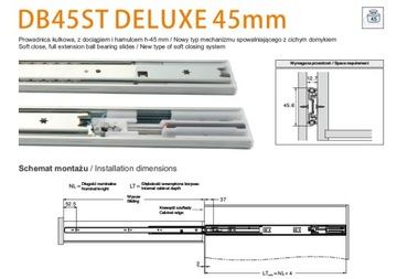 ШАРИКОВАЯ НАПРАВЛЯЮЩАЯ CLOSE L-400 DB45ST DELUXE AMIX