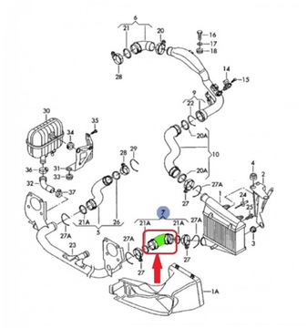 КАБЕЛЬ ТУРБО ИНТЕРКУЛЕРА AUDI A4 1.9 TDI 2.0 TDI