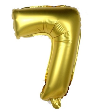 BALON FOLIOWY HEL CYFRA 7 SIÓDEMKA ZŁOTY 80cm
