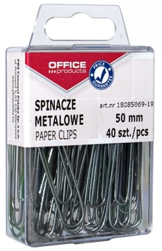 SPINACZE METALOWE SREBRNE 50MM 40 SZT.W PUDEŁKU