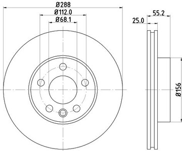 ПЕРЕДНИЕ ДИСКИ, КОЛОДКИ, VW SHARAN I 7M 1996-2010 288мм