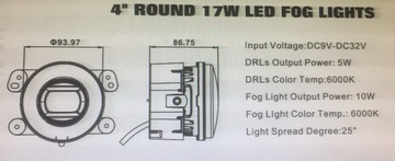 FOG DUO LIGHT СВЕТОДИОДНЫЕ ДНЕВНЫЕ ХОДОВЫЕ ОГНИ 4 ДЮЙМА