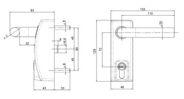 Ручка с замком, фурнитура антипаника ASSA ABLOY