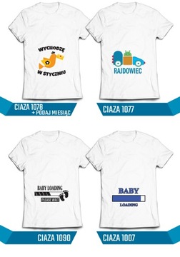 Koszulka CIĄŻOWA ciąża baby shower DUŻO WZORÓW XXL