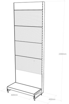 MAGO SHOP ПОЛКА, перфорированный металл, 230/60/45 см