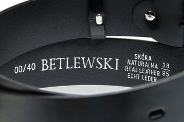 РЕМЕНЬ КОЖАНЫЙ МУЖСКОЙ BETLEWSKI, ЧЕРНАЯ КОЖА 135 СМ