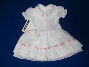 КОМПЛЕКТ BAPTISM LADY WHITE PINK платье, болеро + повязка на голову 62