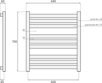 70x64 grzejnik KRYPTON 70/60 - BIAŁY