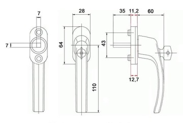 Оконная ручка для окон с КЛЮЧОМ и замком