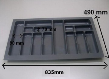 ВСТАВКА ДЛЯ СТОЛОВЫХ ПРИБОРОВ ДЛЯ ЯЩИКА 90 СМ СЕРЕБРЯНАЯ L-500