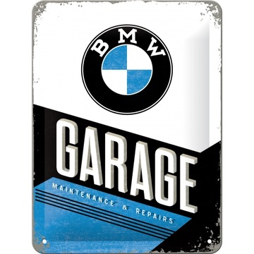 МЕТАЛЛИЧЕСКИЙ ПОСТЕР 15x20см BMW GARAGE ПОДАРОК