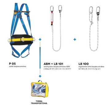 Zestaw szelki bezpieczeństwa PROTEKT BASIC 5 M-XXL