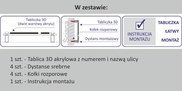 TABLICZKA 3D Numer domu nazwisko miejscowość