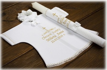 НА КРЕЩЕНИЕ БЕЛАЯ ФУТБОЛКА И ВЫШИВКА СВЕЧА