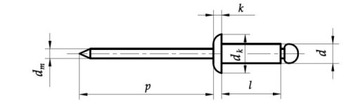 4,8x16 AL/ST Nit nity zrywalne ISO 15977 25szt.