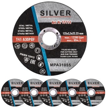 TARCZA DO CIĘCIA METALU STALI 125x2,5mm SILVER