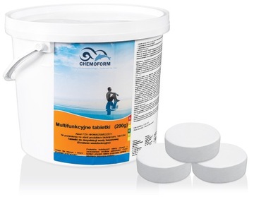 Chlor Duże Multi Tabletki Stabilizowane do Basen Jacuzzi Chemoform 200g 5kg