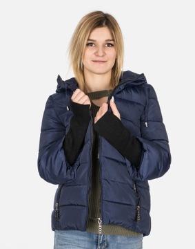 Теплая женская зимняя куртка Parka 8511 XL темно-синяя