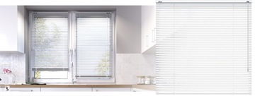 Внутренние горизонтальные алюминиевые жалюзи 25 мм на окно/дверь 70х130 см БЕЛЫЕ