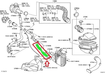 PŘÍVOD INTERCOOLER TOYOTA COROLLA 17342-33020