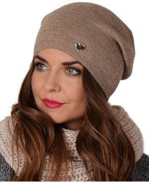 Polska CZAPKA beanie z nicią Silver KOLORY V2
